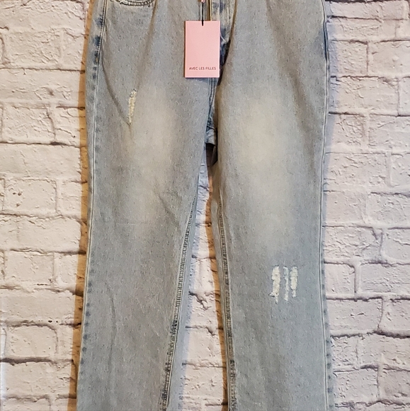 👖Avec Les Filles Distressed Denim Jeans - Picture 3 of 15